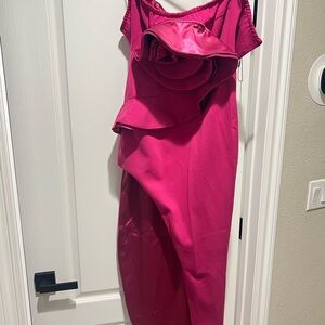 Fashion Nova Fuchsia Asymmetrical Dress
